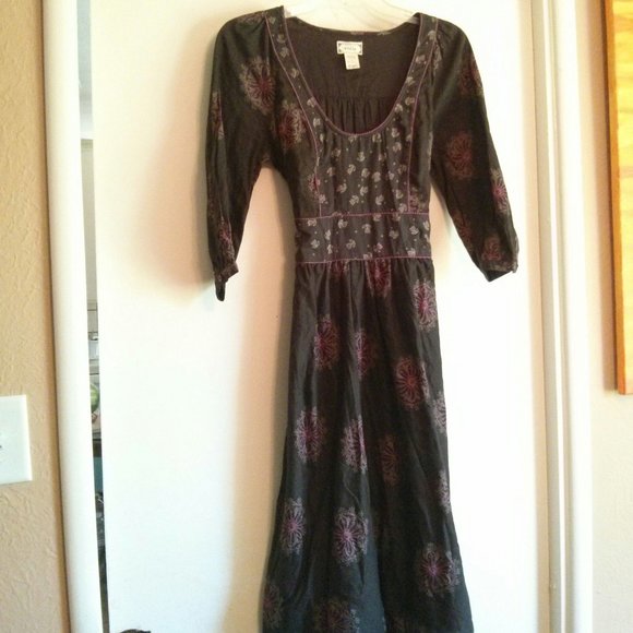 Anthro Viola 100% Cotton Peasant Dress Size 0 Cottagecore Prairiecore Boho Folk - Picture 1 of 16